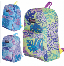 MOCHILA BASIC FEMININA ESTAMPA FOLHAS SORTIDA - Distribuidora 12 de Outubro