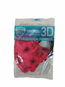 MASCARA DESCARTAVEL 3D INFANTIL ARANHA C 3UN - Distribuidora 12 de Outubro