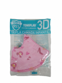 MASCARA DESCARTAVEL 3D INFANTIL PRINC C 3UN - Distribuidora 12 de Outubro