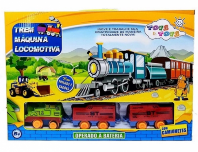 Trenzinho De Brinquedo Trem Menino Locomotiva Trilho Pilha