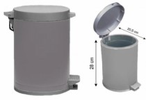 LIXEIRA PEDAL E RECIPIENTE PLAST 4,5L CINZA - Distribuidora 12 de Outubro